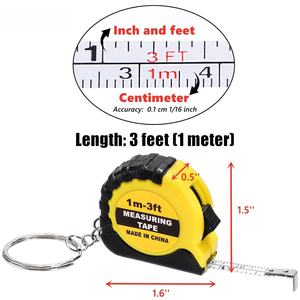 พวงกุญแจตลับเมตรขนาดเล็ก 3 ฟุต แบบยืดหดได้ พร้อมตัวล็อค ทำจากเหล็ก อ่านง่าย รับสกรีนโลโก้ - Product Image 2