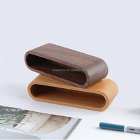 Wanuocraft Personnalisé Logo Hêtre Noyer En Bois Support de Carte Porte-Stylo De Bureau Carte de Visite Boîte Organisateur