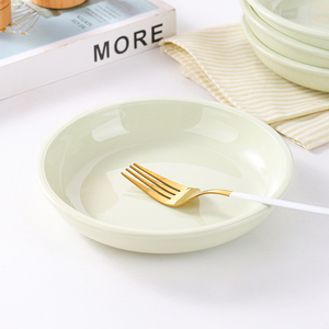Assiette creuse en céramique <span class=keywords><strong>vert</strong></span> sauge moderne, bol à pâtes en porcelaine minimaliste pour hôtel, restaurant, <span class=keywords><strong>vaisselle</strong></span> de table à domicile - Product Image 1