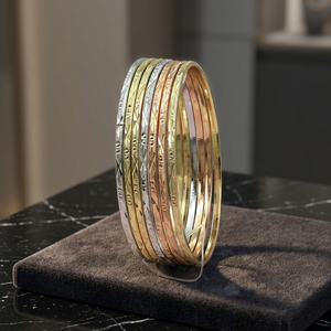 Lot de bracelets plaqués or 3 tons, ensemble de bracelets tricolores, ensemble de bracelets multicolores, ensemble de bracelets en laiton 3 tons. - Product Image 3