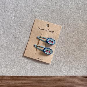 Barrettes à cheveux en plastique pour enfants, mignonnes, motif dessin animé, écologiques, colorées à pois, pour bébés, 5*3.5cm, pour cheveux lâches - Product Image 5