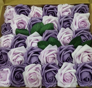 Kotak bunga mawar celup latar belakang dinding Flores palsu kepala mawar kuncup Hari Valentine dekorasi pernikahan DIY buatan PE 25pcs - Product Image 5