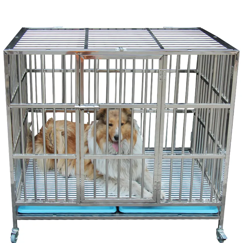 Metal Large Small Foldable Carriers Cheap Dog Pet Cages Wholesale Manufacturer Stainless Steel Custom Logo Carton Solid Leisure