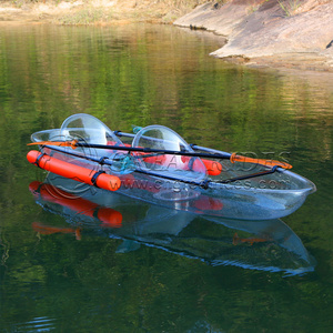 Kayak Transparent Portable 1 personne avec pagaie PC Kayaks en cristal à fond de verre Canoë de pêche - Product Image 5