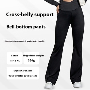 3041 européen américain vêtements de maternité décontracté coupe ajustée corne <span class=keywords><strong>pantalon</strong></span> taille haute croix-ventre <span class=keywords><strong>ceinture</strong></span> large jambe conception pour les femmes enceintes - Product Image 2