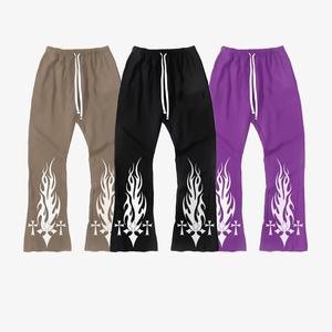 Pantalones Deportivos Casuales de Alta Calidad Personalizados 2025 para Hombre, Pantalones Jogger Acampanados con Parches, Cintura Elástica, Pantalones Deportivos con Estampado Puff Apilado para Hombre - Product Image 2