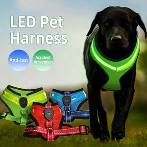 <span class=keywords><strong>Harnais</strong></span> rétractable de luxe pour <span class=keywords><strong>chien</strong></span>, rechargeable par USB, réfléchissant, <span class=keywords><strong>en</strong></span> nylon, avec LED lumineuse, motifs unis, modes de clignotement rapide et d'éclairage constant - Product Image 2