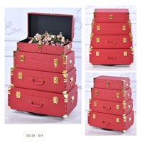 Ensemble de 4 boîtes de rangement en PU, forme rectangulaire, avec verrous d'angle en métal, pour l'organisation de la maison