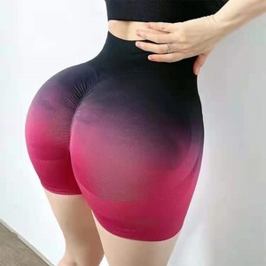 Shorts de sport SML taille haute, moulants, respirants, à séchage rapide, effet <span class=keywords><strong>dégradé</strong></span>, pour yoga et fitness - Product Image 1