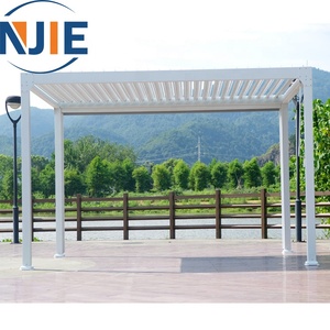Pergola Moderna da Esterno ENJIE in Alluminio con Lamelle Orientabili, Protezione Solare Elettrica, Antineve, Impermeabile per <span class=keywords><strong>Balcone</strong></span> - Product Image 5