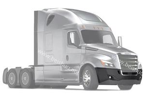 Pare-chocs complet noir BS-FR-202G, en plastique PP, avec trou pour feux antibrouillard pour Freightliner Cascadia 2018+ - Product Image 2