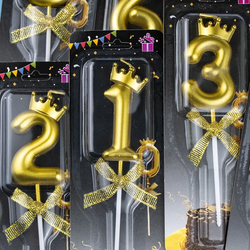 Neuer Glitzer goldener Bogen Krone Form Digital 0-9 Party benutzerdefiniert extra hoch 20 Meerjungfrau funkeln glückwunsch-zum-geburtstag-Zahl Kuchen-Kerzen