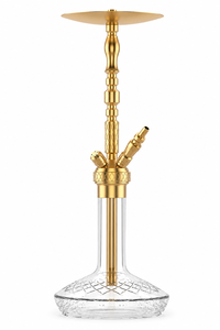 Cachimba Premium de Acero Inoxidable V2A de 60cm con Base de Cristal Bohemio, Manguera Única, Set Completo para Lounge/Bar, Venta al por Mayor - Product Image 3