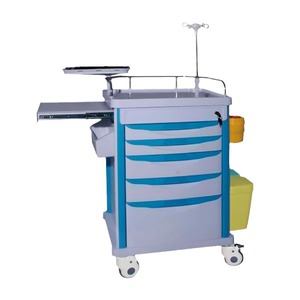 Chariot multifonctionnel ABS pour soins, infirmières et secours d'urgence, chariot mobile silencieux - vente directe d'usine. - Product Image 2
