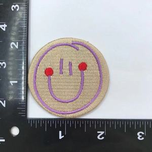 Wholesale 55mm Dia. Smile Face <strong>Patches</strong> Cloth Stickers Decorative Iron On Embroidery Sequins <strong>Patches</strong> For Clothing - Product Image 6