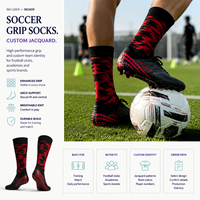 Chaussettes de football en jacquard pour la vente au détail, avec emballage personnalisé, pour la fourniture aux détaillants sportifs.