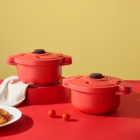 Cuisinière à pression, cuisson à basse et haute pression, pot à mijoter, soupes, viandes, rouge, multifonctionnelle, cuisinière à gaz, poignée en plastique