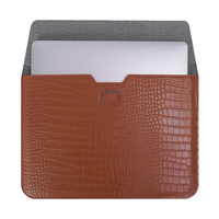 Housse pliable pour ordinateur portable, étui à rabat magnétique en cuir PU grain crocodile, sac de protection étanche pour ordinateur portable de 13/14/15,6 pouces