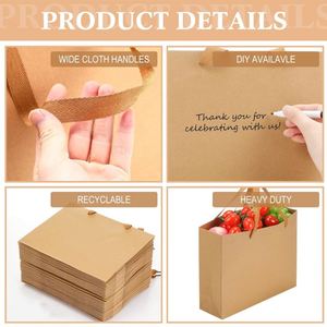 Customizable Handmade Sustainable Luxury Kraft Paperboard Bag Recycled Materials for Small Business Restaurant Take-Away Food - Product Image 5