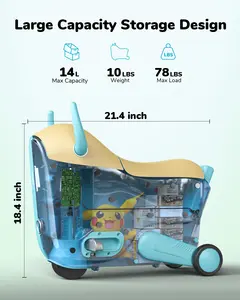 GNU Electric kids boys girls scooter suitcase ride on electric smart luggage suitcase