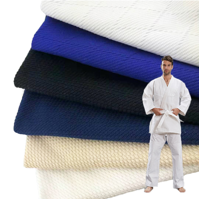 450gsm algodón solo/perla tejido Kimono Jiu Jitsu Gi Judo uniforme deportes tela para Kendo