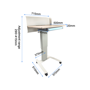 Escritorio Neumático Móvil de Altura Ajustable con Cajón y Ruedas Giratorias, Mesa de Conferencias para Aulas Escolares y Universitarias - Product Image 2
