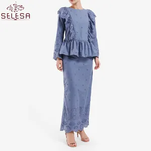 Thời Trang Nữ Kebaya Hiện Đại Baju Kurung Ren Thanh Lịch Hijab Halsduk Kaftan Beachwear