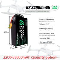 Vente en gros taux de décharge élevé 5C 10C 33000ma \ Ah 34000mAh Hv batterie au lithium pour batterie de drone Uav Fpv