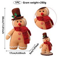 Ensemble de 2 poupées en peluche en forme d'homme en pain d'épices, couple Monsieur et Madame Pain d'épices, décorations en peluche pour la table de Noël, décoration de la maison