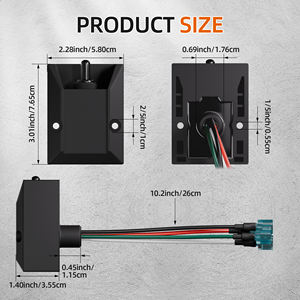 Interrupteur à bascule filaire 12V 30A Interrupteur à bascule robuste étanche 4 broches SPDT (ON)/OFF/(ON) Interrupteur à bascule avec câble de 25 cm - Product Image 2