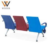 Banc d'attente en cuir PU et fer, moderne et durable, pour aéroport, hôpital, clinique, école, salle d'attente