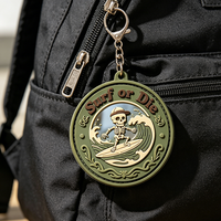 Badge rond personnalisé en PVC souple 3D imperméable avec fermeture auto-agrippante pour vêtements, chapeaux, chaussures et accessoires de porte-clés