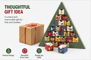 Custom <b>Christmas</b> Tree Shaped Advent Calendar <b>Box</b> with Drawers Rigid Cardboard Mystery Blind <b>Box</b> for Surprise Holiday <b>Gift</b> - Product Image 3