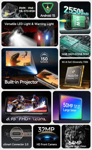 Điện thoại máy chiếu Ulefone Armor 34 Pro 16+512GB <span class=keywords><strong>Android</strong></span> 15 toàn cầu mở khóa 25500mAh, tầm nhìn ban đêm, thiết kế chắc chắn - Product Image 6