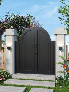 Cancello da Giardino a <span class=keywords><strong>Doppia</strong></span> <span class=keywords><strong>Anta</strong></span> in Stile Francese Minguting in Lega di Alluminio, Finitura Verniciata a Forno, Garanzia di 3 Anni, per Ville Esterne - Product Image 3