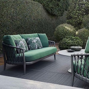 <span class=keywords><strong>Set</strong></span> <span class=keywords><strong>da</strong></span> <span class=keywords><strong>Giardino</strong></span> in Rattan Resistente per Esterni con Telaio in Alluminio - Divano, Sedia e Tavolino Impermeabili ed Ecologici per Uso in Cortile - Product Image 2