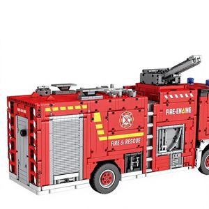 Reobrix 22008, Coche de Control Remoto con Control por Aplicación, Coche RC de Alta Tecnología, Camión de <span class=keywords><strong>Bomberos</strong></span> con Escalera, Modelo de Bloques de Construcción, Serie de Juguetes de Plástico para Niños - Product Image 3