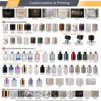 Flacon de parfum en verre de luxe vide, personnalisé, très populaire, 2 ml, 30 ml, 50 ml, 100 ml, avec bouchon en plastique, aluminium, magnétique, zamac ou bois