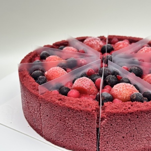 Pastel de Mousse Congelado de Múltiples Sabores, Pastel Red Velvet con Pulpa de Fresa y Arándanos, Postre para el Té de la Tarde - Product Image 1