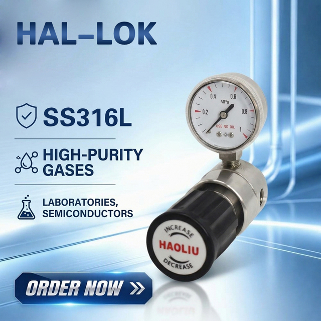 Stainless Steel Pneumatic Back Pressure Regulator with Control Structure for Laboratory Gas Pressure and General Use