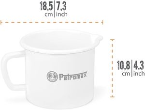 Robusto bote de leche de esmalte blanco de 350ml con escala integrada y ayuda para verter resistente a los arañazos para todas las cocinas - Product Image 4