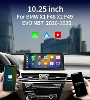 Écran CarPlay sans fil en stock d'usine, lecteur multimédia 10,25 pouces, CarPlay Android Auto pour BMW X1 F48 X2 F49 2016-2020