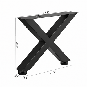 Pieds de table à manger de haute qualité - Installation facile, acier inoxydable, carrés, robustes, pour salle à manger/cuisine/bureau EDPTBL000 - Product Image 2