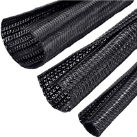 Gaine de protection flexible auto-fermante DEEM en PE tressé noir, ignifuge VW-1, certifiée ROHS pour la gestion des câbles
