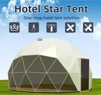 Tente de camping de luxe chauffée écologique quatre saisons à double couche coque rigide protection UV dôme transparent maison de désert