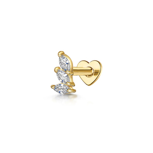 Pendientes Nuevos Chapados en Oro, Plata 925, con Zirconia Azul en Forma de Ojo, Pendientes de Una Sola Pieza para Niñas - Product Image 4