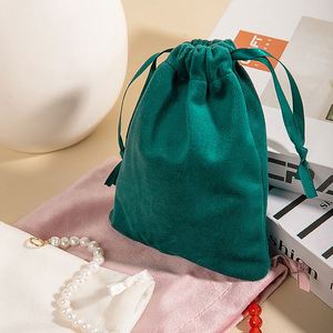 Custom Velvet <b>Drawstring</b> Pouch for Necklaces & Rings-Cosmetic <b>Makeup</b> Jewelry Gift <b>Bag</b> Silk-screen Printing Customizable Colors - Product Image 3