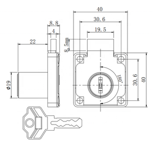 Châu Âu Brass xi lanh ngăn kéo khóa cho trẻ em của đồ nội thất bền hợp kim kẽm làm an toàn - Product Image 6