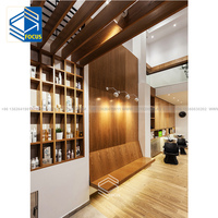Meubles de salon modernes Décoration murale élégante en bois pour salons de beauté