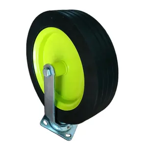 heavy duty solid rubber 12 inch rotary castor wheel for machine equipments
